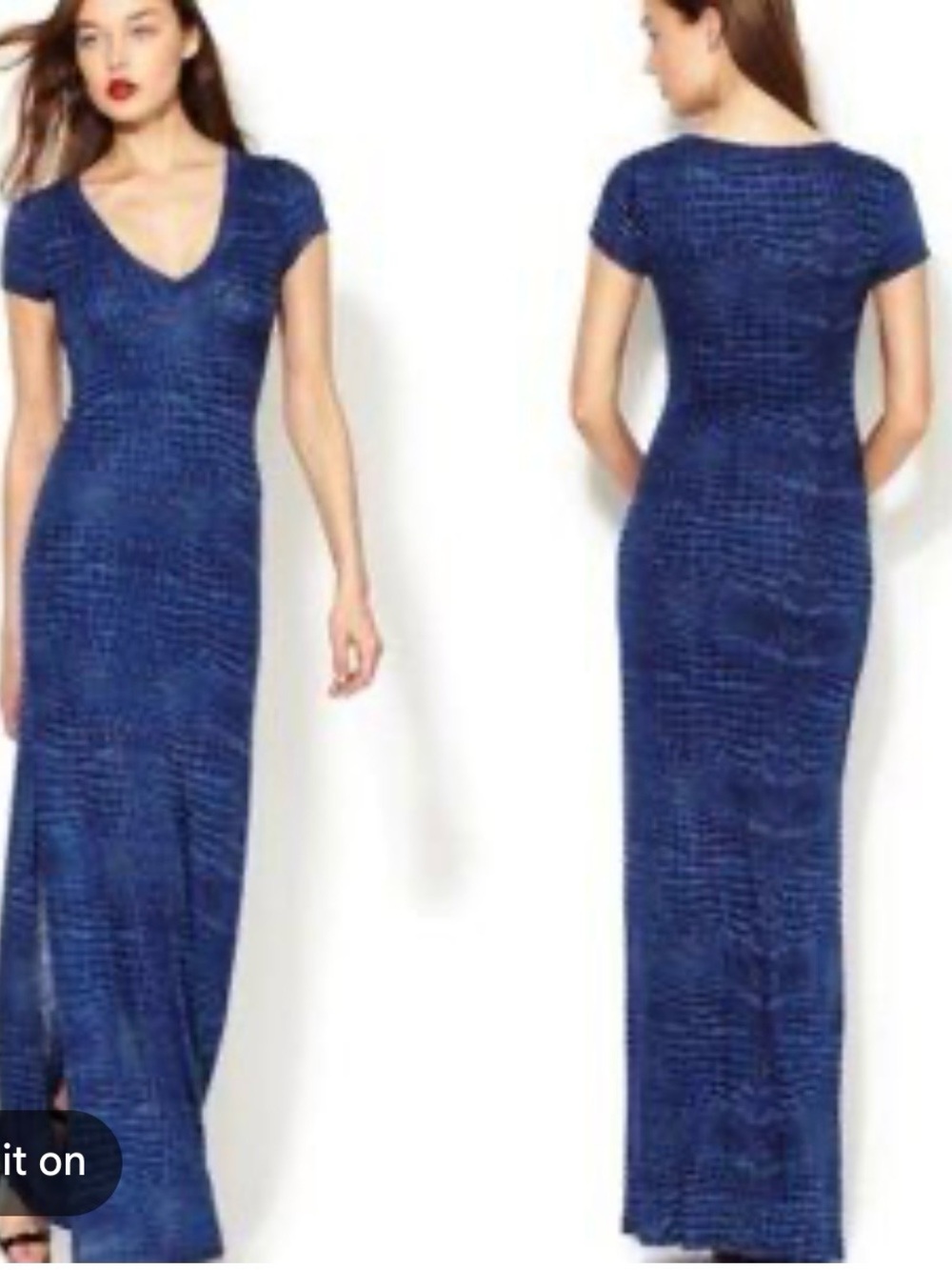 BCBGMaxAzria Navy Blue Scoop-Neck Maxi Dress